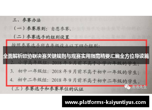 全面解析欧协联决赛关键规则与观赛实用指南精要汇编全方位导读篇